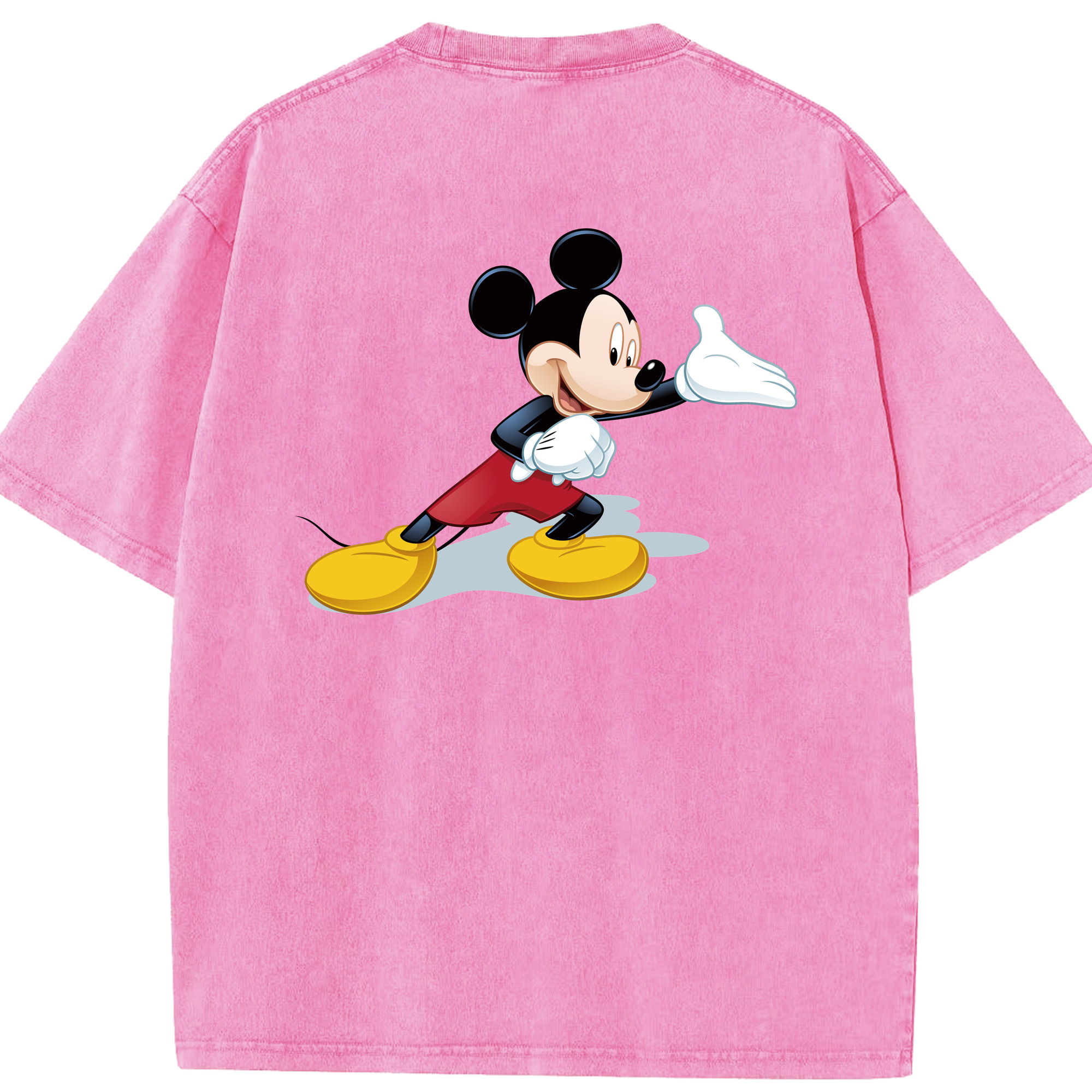（画像用） ミッキーマウス Mickey Mouse 綿100% ヴィンテージ風 半袖Tシャツ（背面プリント）